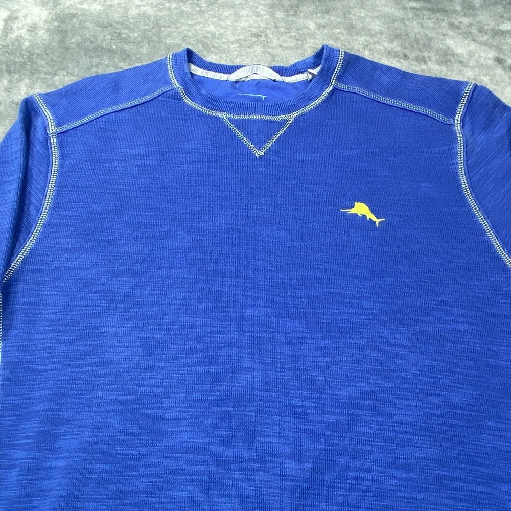 Tommy Bahama Tobago Bay Sweater Medium Crewneck Pima Cotton Tencel Sweatshirt